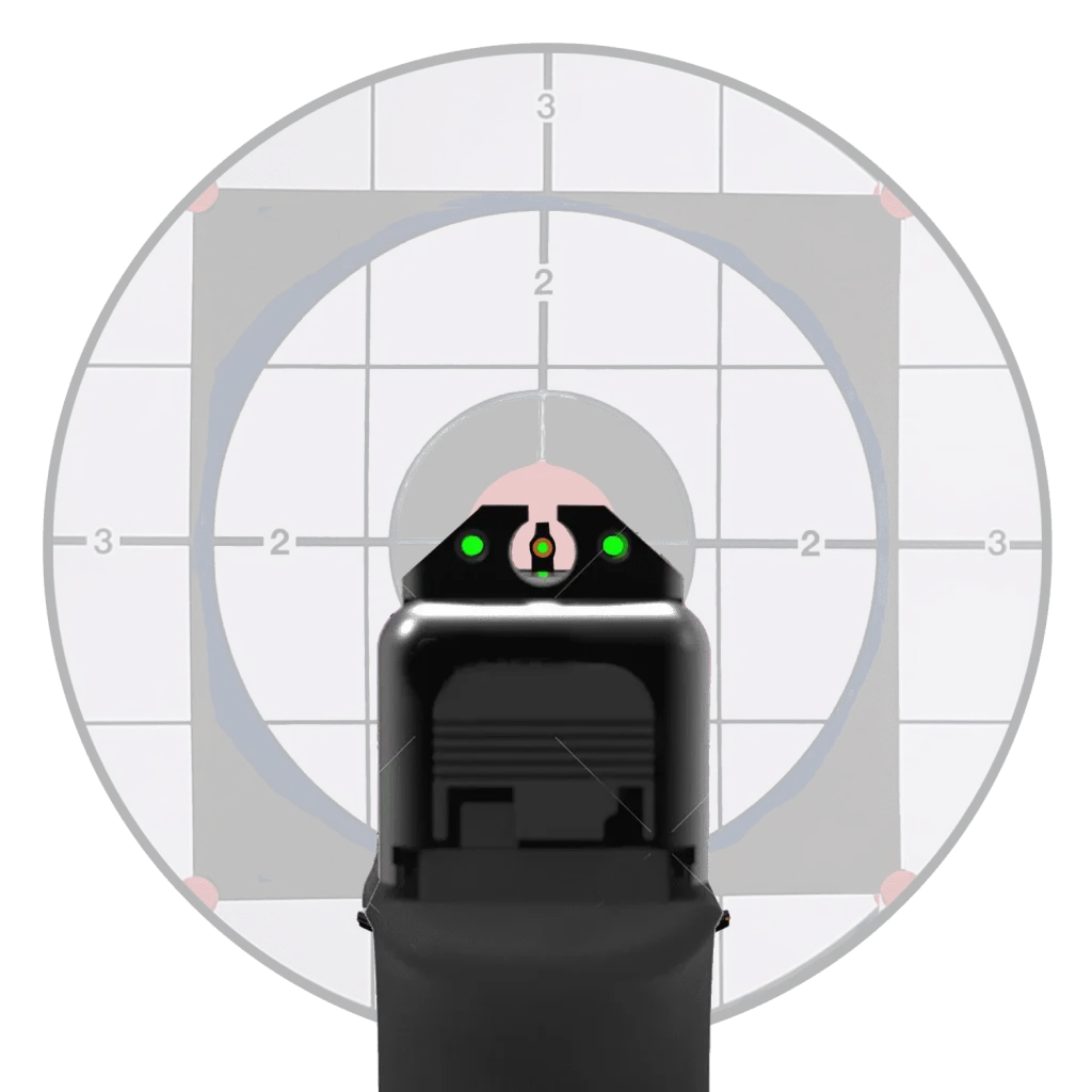 Tritium Sights on Target – Dual Picture Precision Aiming Setup