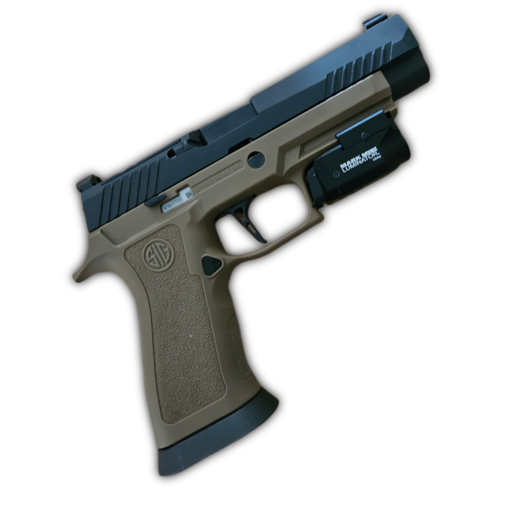 Glock with PowerTac Mark Mini and Tritium Night Sights – Low Light Setup